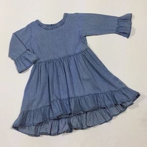 RuffleButts Denim High Low Dress/Tunic Size 4